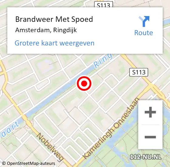 Locatie op kaart van de 112 melding: Brandweer Met Spoed Naar Amsterdam, Ringdijk op 1 november 2023 17:30