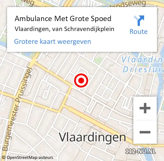 Locatie op kaart van de 112 melding: Ambulance Met Grote Spoed Naar Vlaardingen, van Schravendijkplein op 1 november 2023 22:41