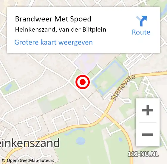 Locatie op kaart van de 112 melding: Brandweer Met Spoed Naar Heinkenszand, van der Biltplein op 2 november 2023 11:57