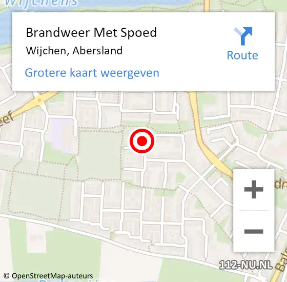 Locatie op kaart van de 112 melding: Brandweer Met Spoed Naar Wijchen, Abersland op 2 november 2023 12:30