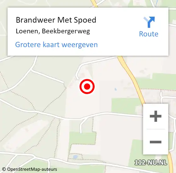 Locatie op kaart van de 112 melding: Brandweer Met Spoed Naar Loenen, Beekbergerweg op 2 november 2023 13:18