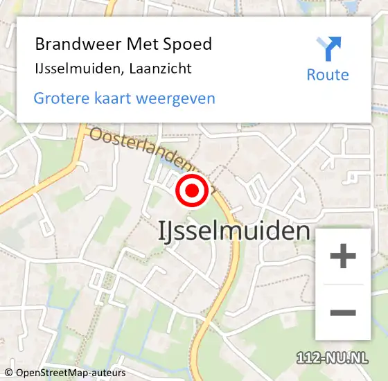 Locatie op kaart van de 112 melding: Brandweer Met Spoed Naar IJsselmuiden, Laanzicht op 2 november 2023 13:47