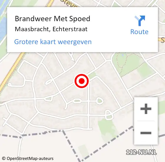 Locatie op kaart van de 112 melding: Brandweer Met Spoed Naar Maasbracht, Echterstraat op 2 november 2023 13:57