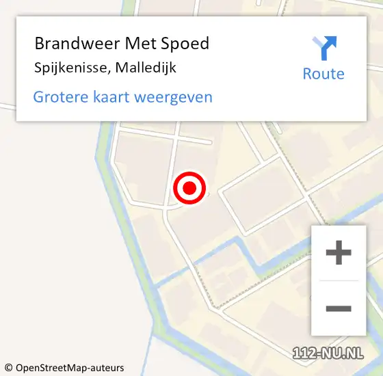 Locatie op kaart van de 112 melding: Brandweer Met Spoed Naar Spijkenisse, Malledijk op 2 november 2023 15:34