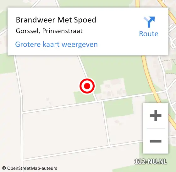 Locatie op kaart van de 112 melding: Brandweer Met Spoed Naar Gorssel, Prinsenstraat op 2 november 2023 16:43