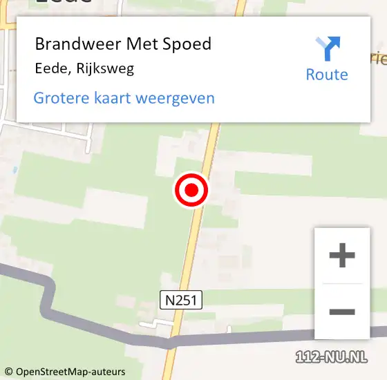 Locatie op kaart van de 112 melding: Brandweer Met Spoed Naar Eede, Rijksweg op 2 november 2023 17:33