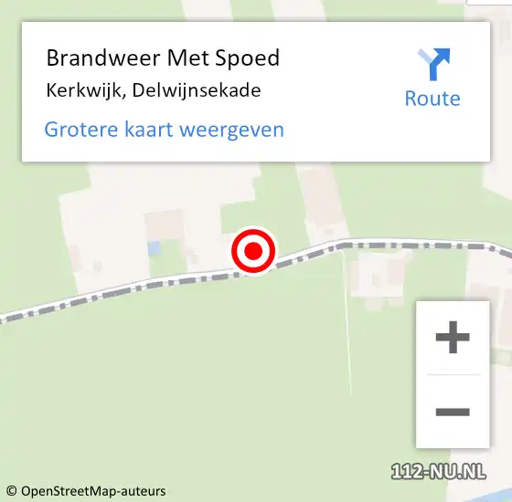 Locatie op kaart van de 112 melding: Brandweer Met Spoed Naar Kerkwijk, Delwijnsekade op 2 november 2023 17:36