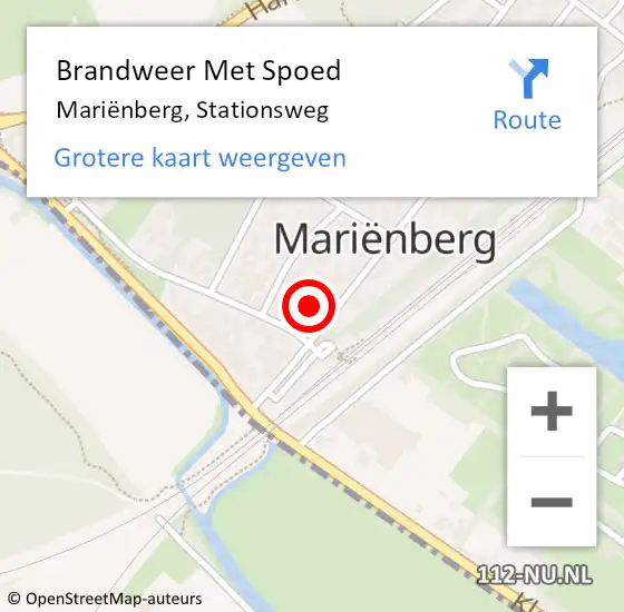 Locatie op kaart van de 112 melding: Brandweer Met Spoed Naar Mariënberg, Stationsweg op 2 november 2023 17:43