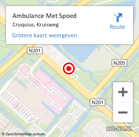 Locatie op kaart van de 112 melding: Ambulance Met Spoed Naar Cruquius, Kruisweg op 2 november 2023 18:05