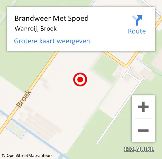 Locatie op kaart van de 112 melding: Brandweer Met Spoed Naar Wanroij, Broek op 2 november 2023 18:07