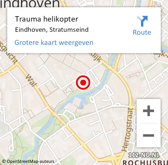 Locatie op kaart van de 112 melding: Trauma helikopter Eindhoven, Stratumseind op 2 november 2023 18:45