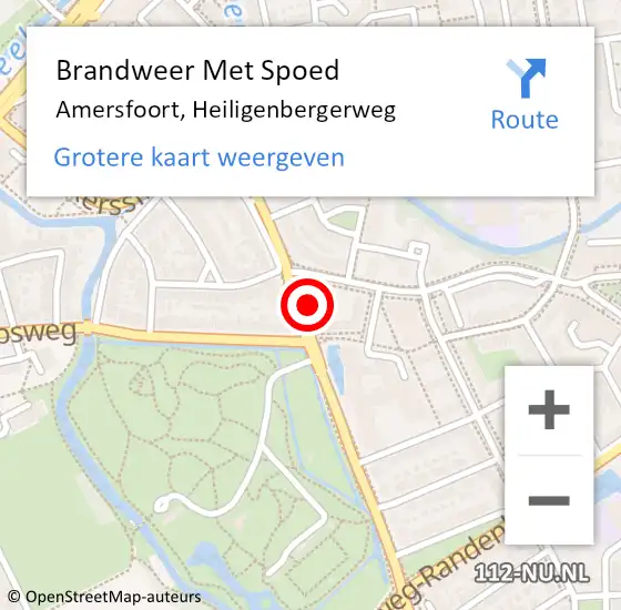 Locatie op kaart van de 112 melding: Brandweer Met Spoed Naar Amersfoort, Heiligenbergerweg op 2 november 2023 18:55