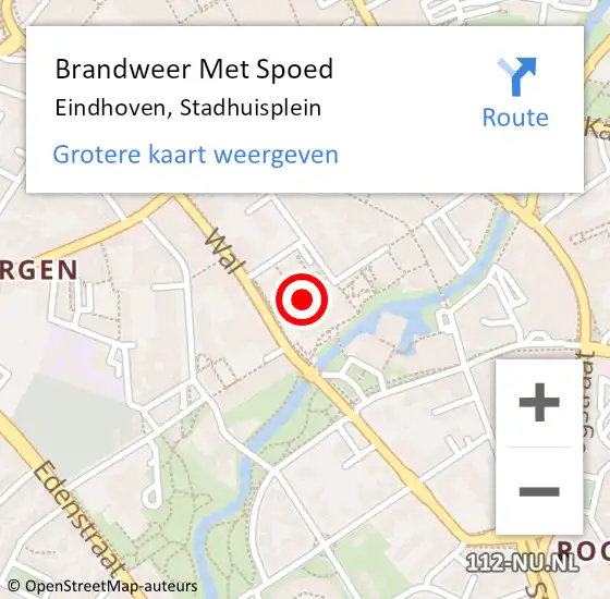 Locatie op kaart van de 112 melding: Brandweer Met Spoed Naar Eindhoven, Stadhuisplein op 2 november 2023 18:58