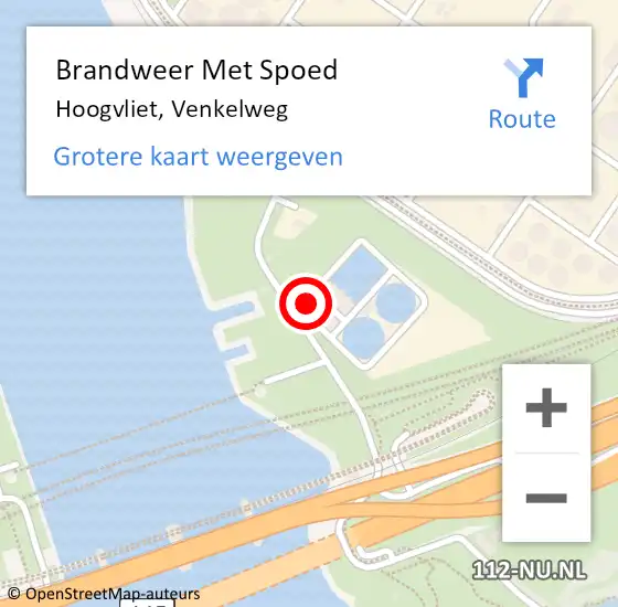 Locatie op kaart van de 112 melding: Brandweer Met Spoed Naar Hoogvliet, Venkelweg op 2 november 2023 19:00