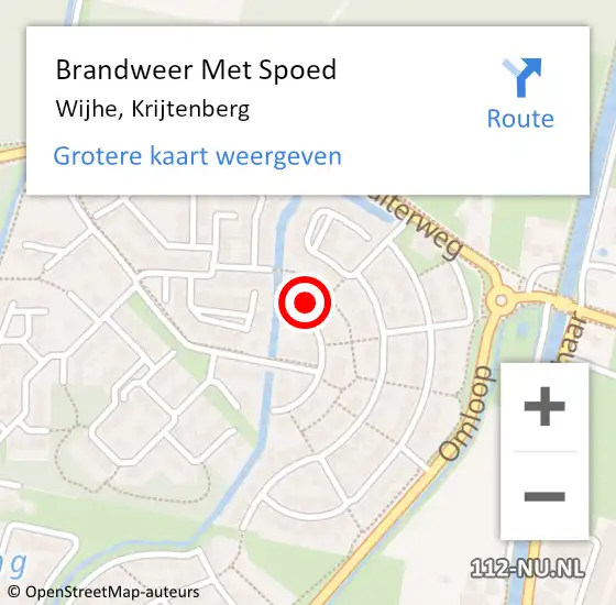 Locatie op kaart van de 112 melding: Brandweer Met Spoed Naar Wijhe, Krijtenberg op 2 november 2023 19:36