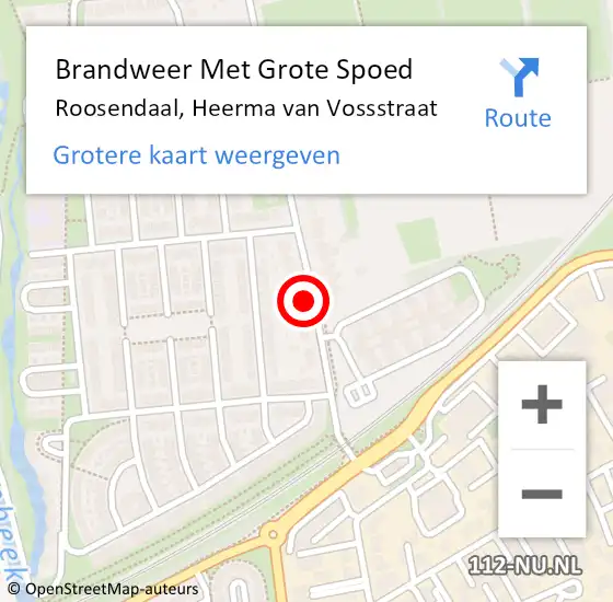 Locatie op kaart van de 112 melding: Brandweer Met Grote Spoed Naar Roosendaal, Heerma van Vossstraat op 2 november 2023 19:52