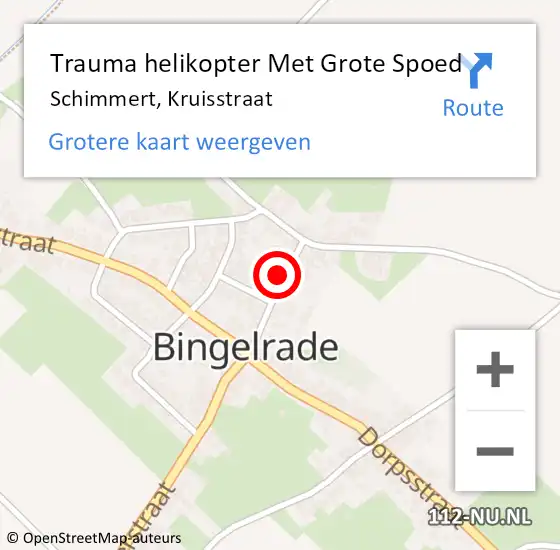 Locatie op kaart van de 112 melding: Trauma helikopter Met Grote Spoed Naar Schimmert, Kruisstraat op 2 november 2023 20:48
