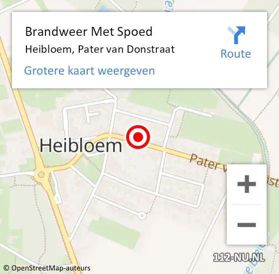 Locatie op kaart van de 112 melding: Brandweer Met Spoed Naar Heibloem, Pater van Donstraat op 2 november 2023 21:27