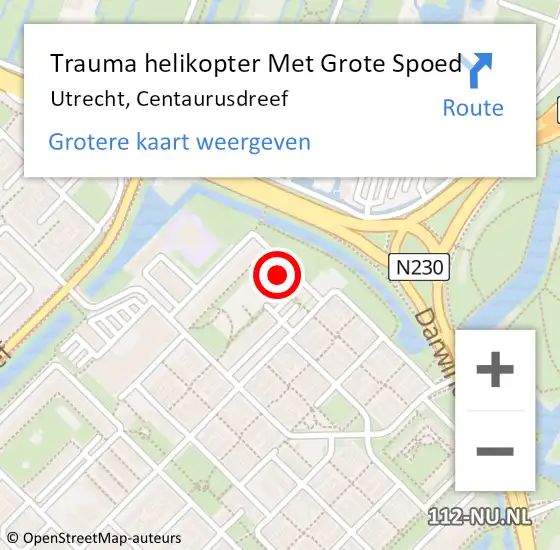 Locatie op kaart van de 112 melding: Trauma helikopter Met Grote Spoed Naar Utrecht, Centaurusdreef op 3 november 2023 02:56