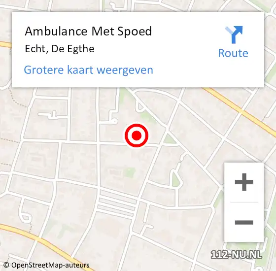 Locatie op kaart van de 112 melding: Ambulance Met Spoed Naar Echt, De Egthe op 3 november 2023 03:05
