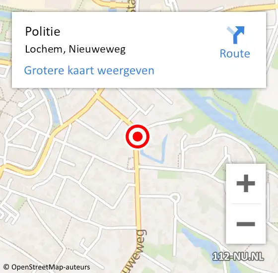 Locatie op kaart van de 112 melding: Politie Lochem, Nieuweweg op 3 november 2023 08:59