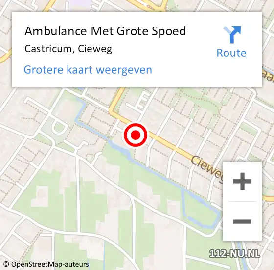 Locatie op kaart van de 112 melding: Ambulance Met Grote Spoed Naar Castricum, Cieweg op 3 november 2023 09:15