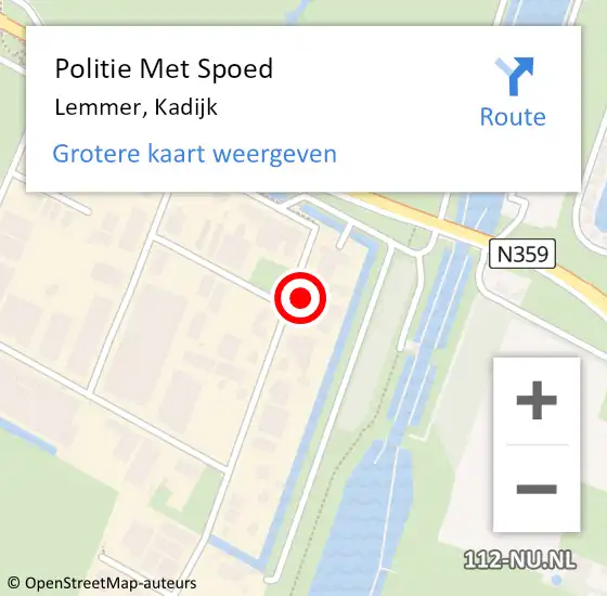 Locatie op kaart van de 112 melding: Politie Met Spoed Naar Lemmer, Kadijk op 3 november 2023 11:53