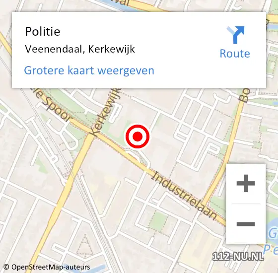 Locatie op kaart van de 112 melding: Politie Veenendaal, Kerkewijk op 3 november 2023 12:23