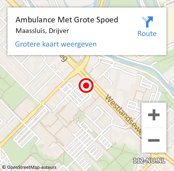 Locatie op kaart van de 112 melding: Ambulance Met Grote Spoed Naar Maassluis, Drijver op 3 november 2023 13:20