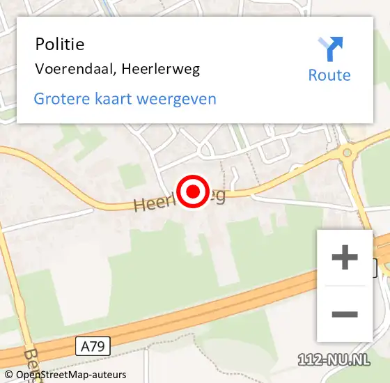 Locatie op kaart van de 112 melding: Politie Voerendaal, Heerlerweg op 3 november 2023 14:05