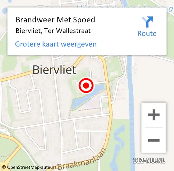 Locatie op kaart van de 112 melding: Brandweer Met Spoed Naar Biervliet, Ter Wallestraat op 3 november 2023 15:12