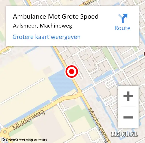 Locatie op kaart van de 112 melding: Ambulance Met Grote Spoed Naar Aalsmeer, Machineweg op 3 november 2023 17:15