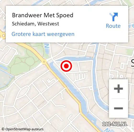 Locatie op kaart van de 112 melding: Brandweer Met Spoed Naar Schiedam, Westvest op 3 november 2023 18:07