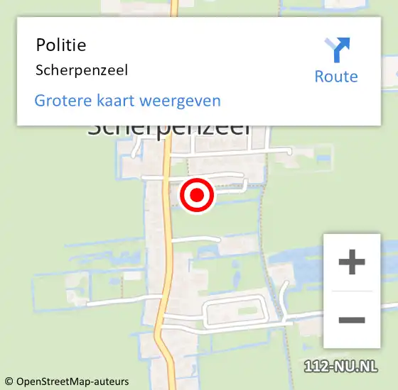 Locatie op kaart van de 112 melding: Politie Scherpenzeel op 3 november 2023 19:56