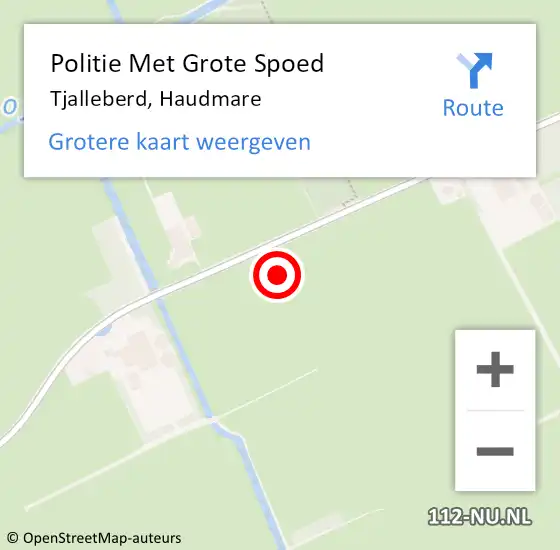 Locatie op kaart van de 112 melding: Politie Met Grote Spoed Naar Tjalleberd, Haudmare op 3 november 2023 19:58