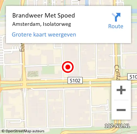 Locatie op kaart van de 112 melding: Brandweer Met Spoed Naar Amsterdam, Isolatorweg op 3 november 2023 21:02