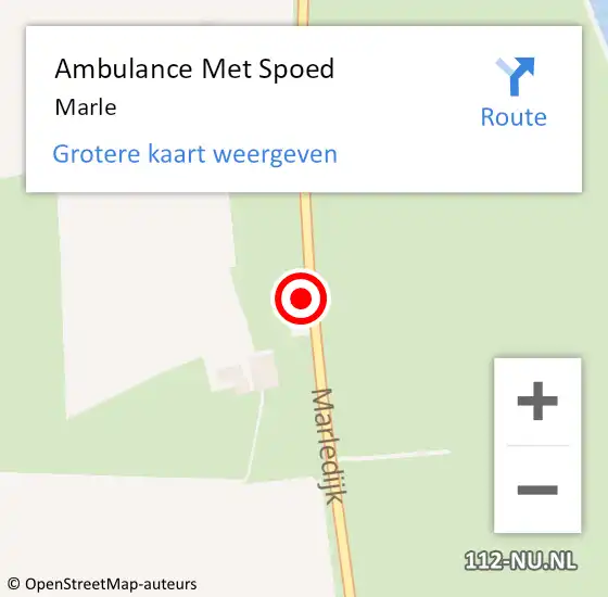 Locatie op kaart van de 112 melding: Ambulance Met Spoed Naar Marle op 4 november 2023 00:39
