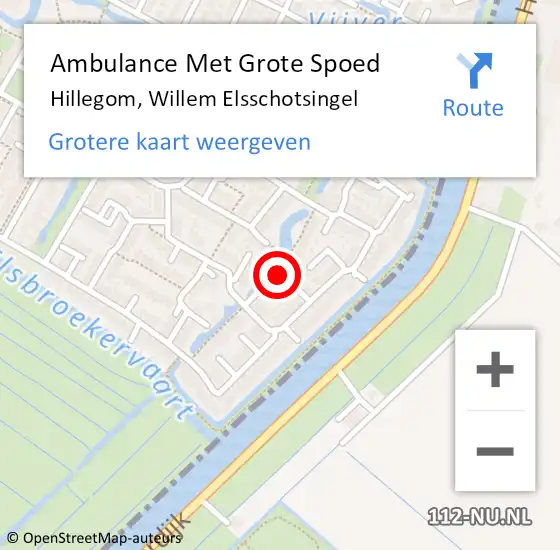 Locatie op kaart van de 112 melding: Ambulance Met Grote Spoed Naar Hillegom, Willem Elsschotsingel op 4 november 2023 00:44