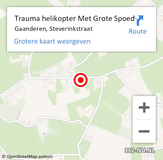 Locatie op kaart van de 112 melding: Trauma helikopter Met Grote Spoed Naar Gaanderen, Steverinkstraat op 4 november 2023 00:46
