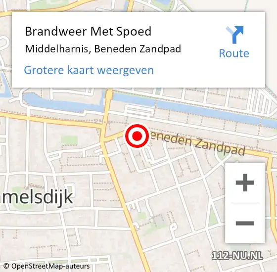 Locatie op kaart van de 112 melding: Brandweer Met Spoed Naar Middelharnis, Beneden Zandpad op 4 november 2023 01:00