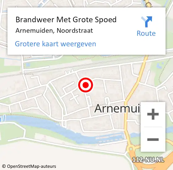 Locatie op kaart van de 112 melding: Brandweer Met Grote Spoed Naar Arnemuiden, Noordstraat op 4 november 2023 08:32