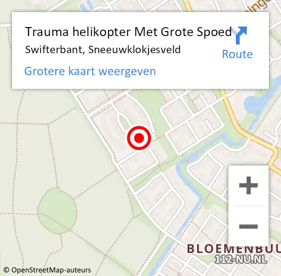 Locatie op kaart van de 112 melding: Trauma helikopter Met Grote Spoed Naar Swifterbant, Sneeuwklokjesveld op 4 november 2023 08:59