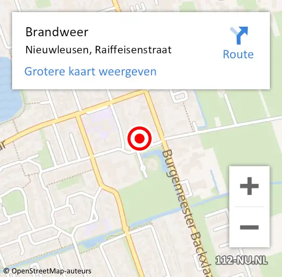 Locatie op kaart van de 112 melding: Brandweer Nieuwleusen, Raiffeisenstraat op 4 november 2023 09:47