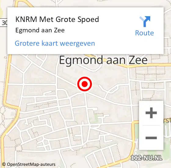 Locatie op kaart van de 112 melding: KNRM Met Grote Spoed Naar Egmond aan Zee op 4 november 2023 10:19