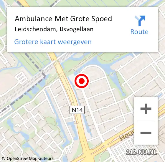 Locatie op kaart van de 112 melding: Ambulance Met Grote Spoed Naar Leidschendam, IJsvogellaan op 4 november 2023 10:44