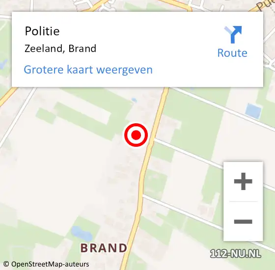 Locatie op kaart van de 112 melding: Politie Zeeland, Brand op 4 november 2023 11:13