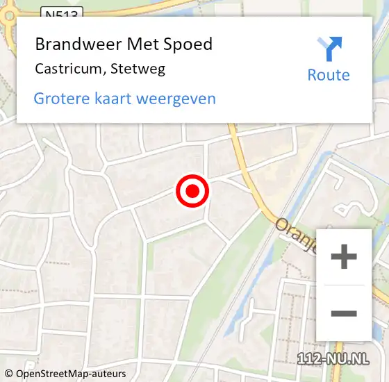 Locatie op kaart van de 112 melding: Brandweer Met Spoed Naar Castricum, Stetweg op 4 november 2023 13:30