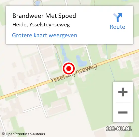 Locatie op kaart van de 112 melding: Brandweer Met Spoed Naar Heide, Ysselsteynseweg op 4 november 2023 16:15