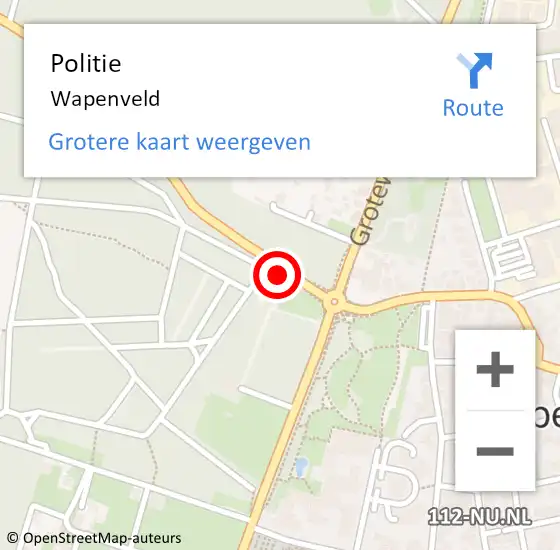 Locatie op kaart van de 112 melding: Politie Wapenveld op 5 november 2023 02:16