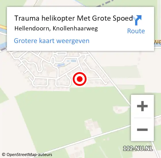Locatie op kaart van de 112 melding: Trauma helikopter Met Grote Spoed Naar Hellendoorn, Knollenhaarweg op 5 november 2023 03:02